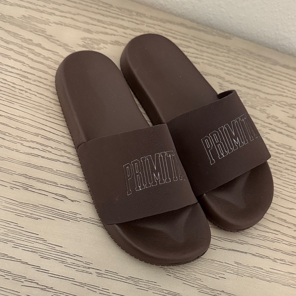 Primitive Dark Brown Slide Sandals